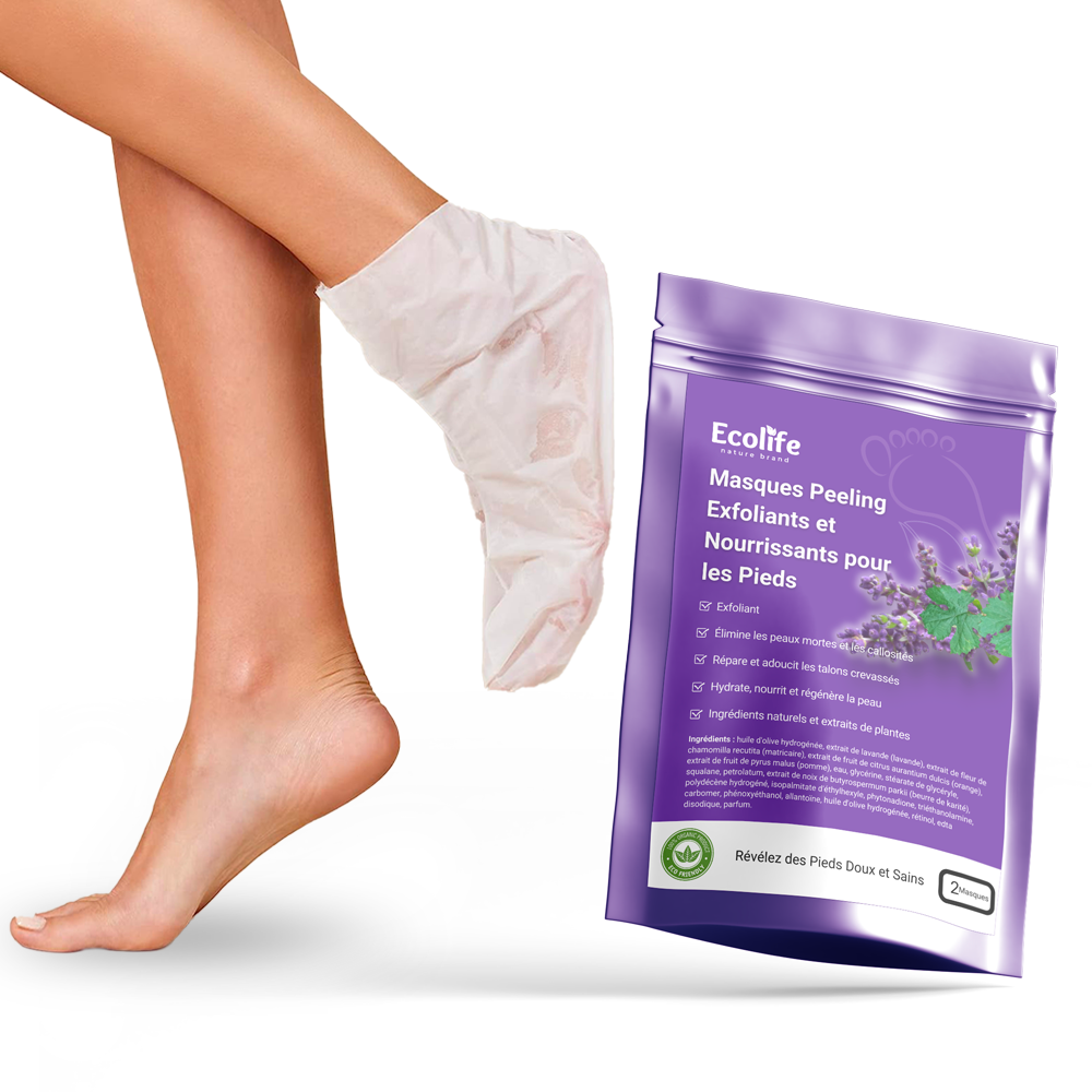 Masque peeling Ecolife pour des pieds exfoliés et doux